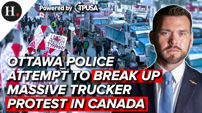 JAN 31 2022 – OTTAWA POLICE ATTEMPT TO BREAK UP MASSIVE TRUCKER PROTEST IN CANADA