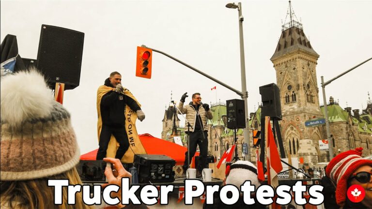 Freedom Convoy Canada Ottawa – Truckers on Stage Rap Music Protest  2022 4K