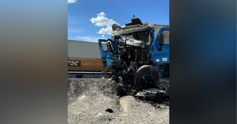 Semi-truck driver hospitalized after crash with train in North Las Vegas